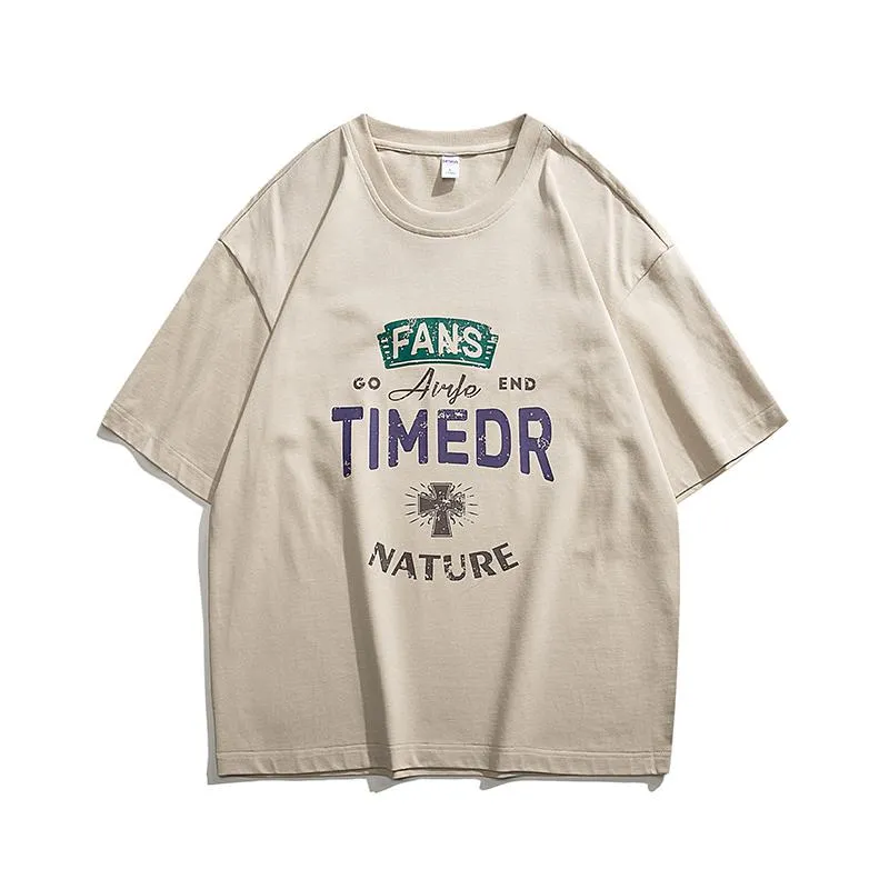Round Neck Pure Cotton Print Versatile Short Sleeve Tee