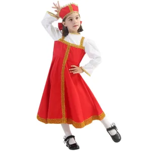 Russian Girls Cosplay Costume Ethnic Dress Halloween National Oufit Dresses Stage Performances
