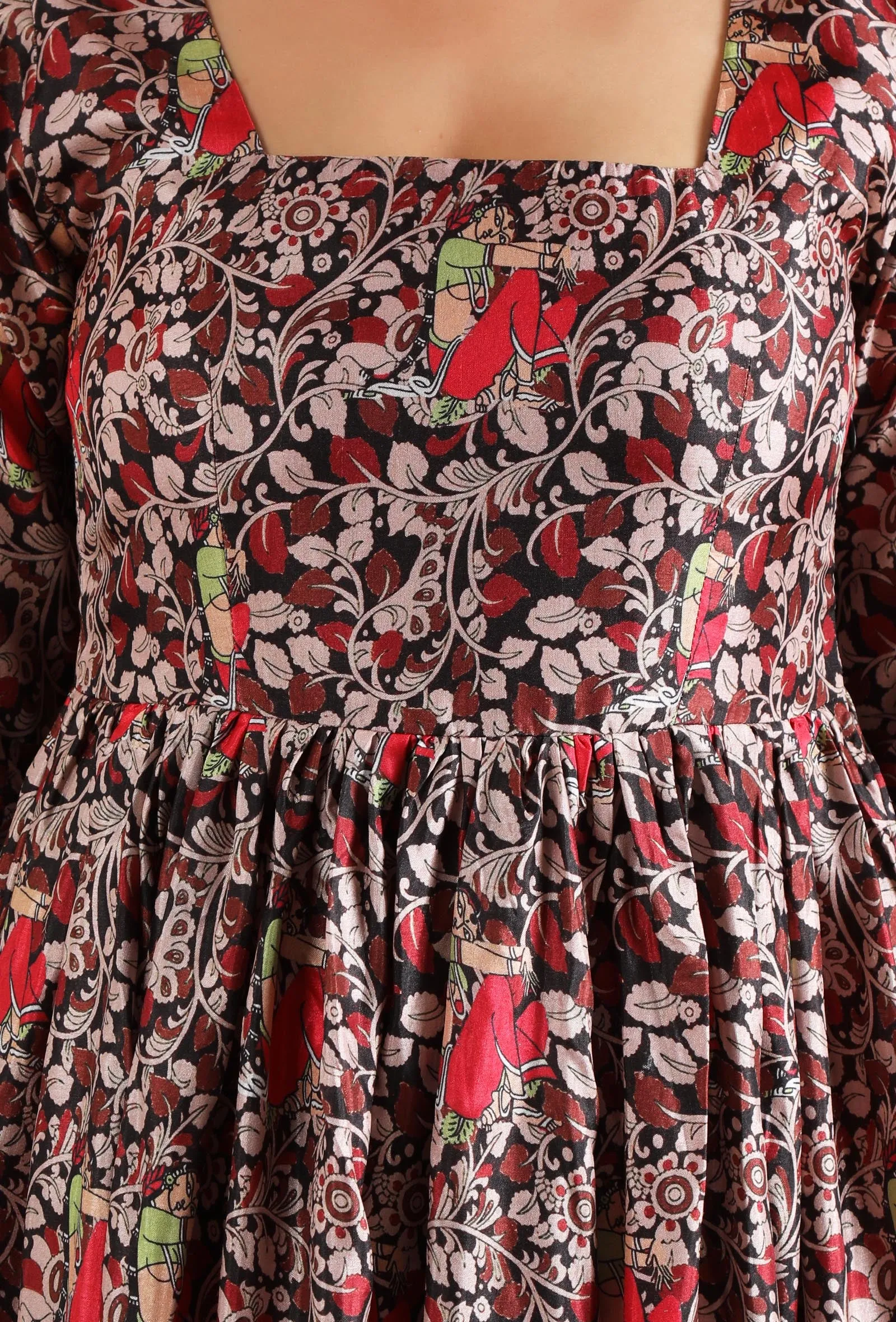 Set Of 2: Binita Allover Kalamkari Kurta With Chooridar