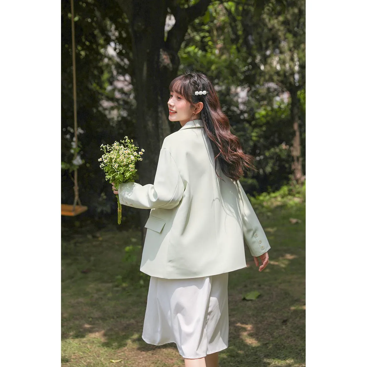 Slimming Embroidery Loose Fit Blazer