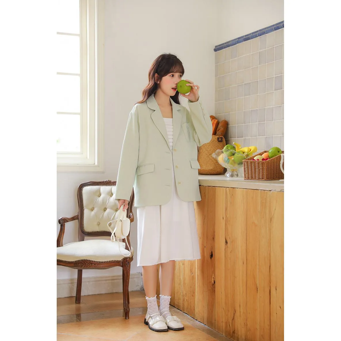 Slimming Embroidery Loose Fit Blazer
