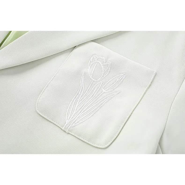 Slimming Embroidery Loose Fit Blazer