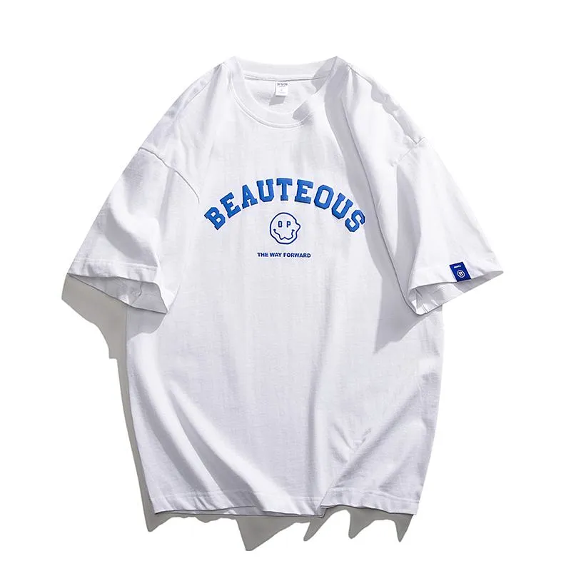Soft Trendy Versatile Round Neck Print Short Sleeve Tee