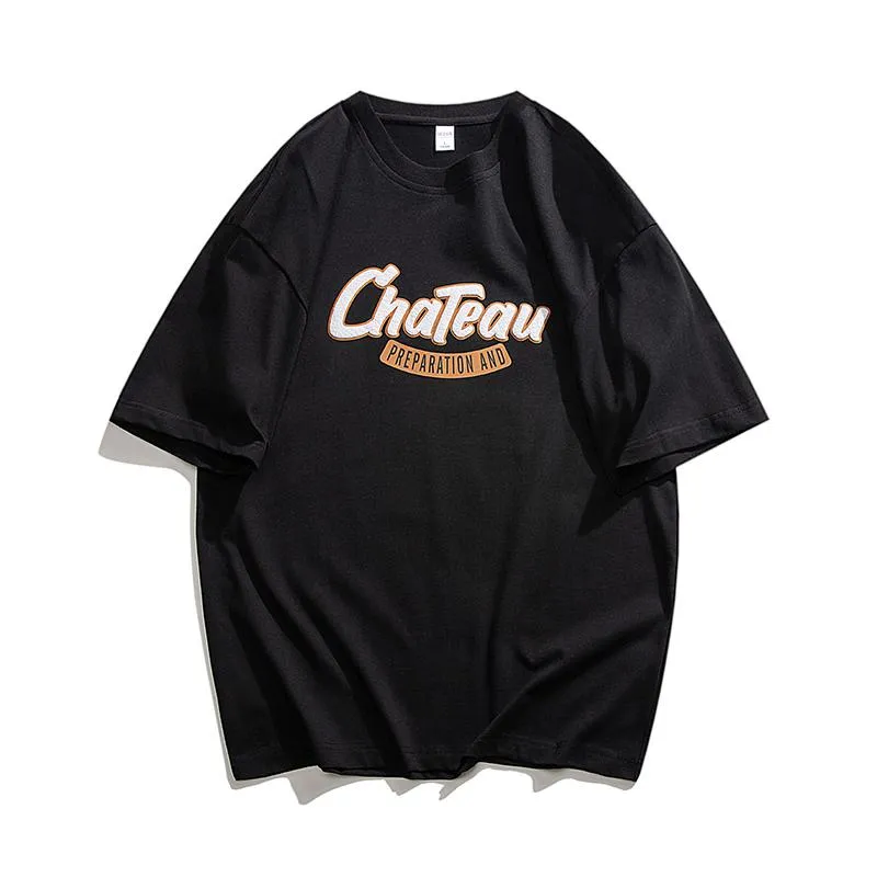 Soft Versatile Round Neck Letter Print Short Sleeve Tee