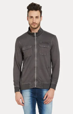Spykar Men Black Cotton Slim Fit Full Sleeve Casual Jacket