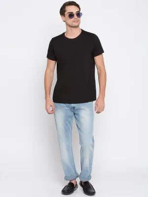 Spykar Men Blue Cotton Regular Fit Straight Fit Jeans (Renegrade)