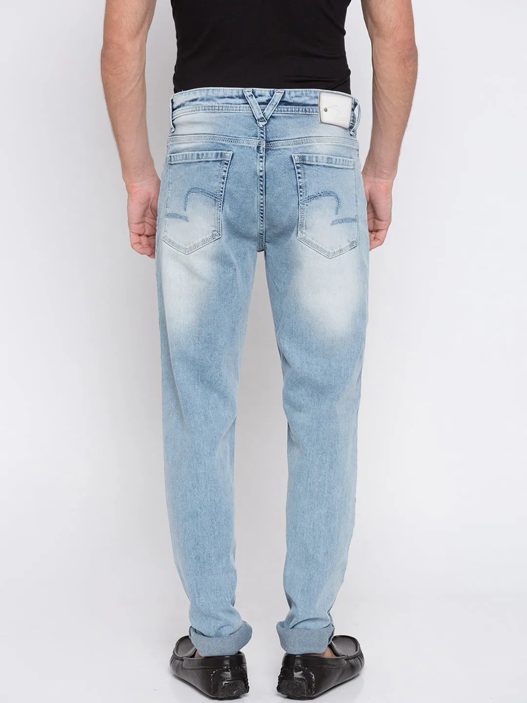 Spykar Men Blue Cotton Regular Fit Straight Fit Jeans (Renegrade)