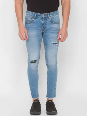 Spykar Men Light Blue Solid Slim Mid-Rise Jeans (Kano)