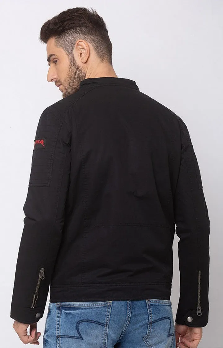 Spykar White Polyester Straight Fit Jacket For Men
