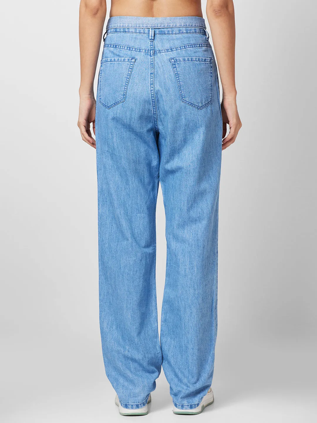Spykar Women Clean Look Straight Fit High-Rise Stretchable Jeans