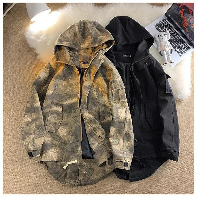 Stain-Resistant Workwear Style Camouflage Field Jacket