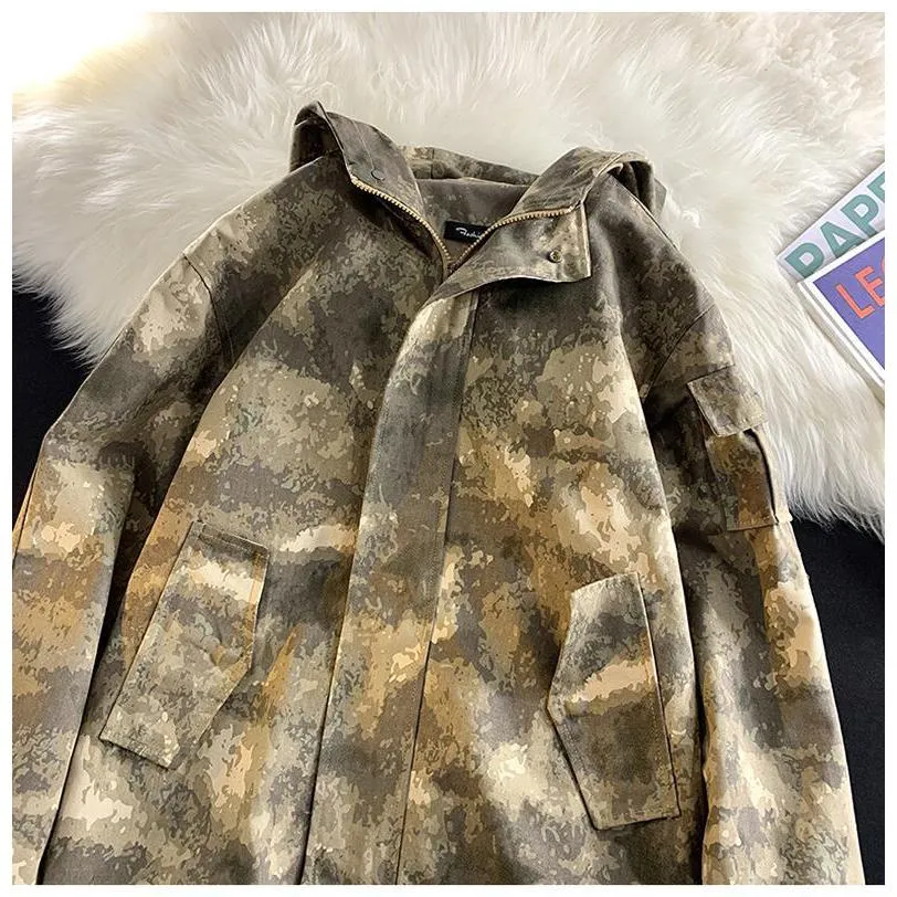 Stain-Resistant Workwear Style Camouflage Field Jacket