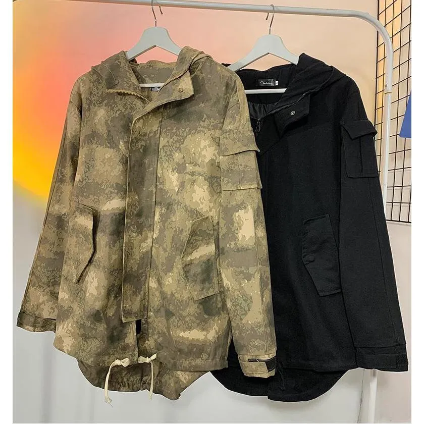 Stain-Resistant Workwear Style Camouflage Field Jacket