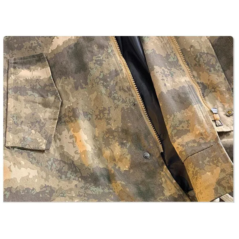 Stain-Resistant Workwear Style Camouflage Field Jacket
