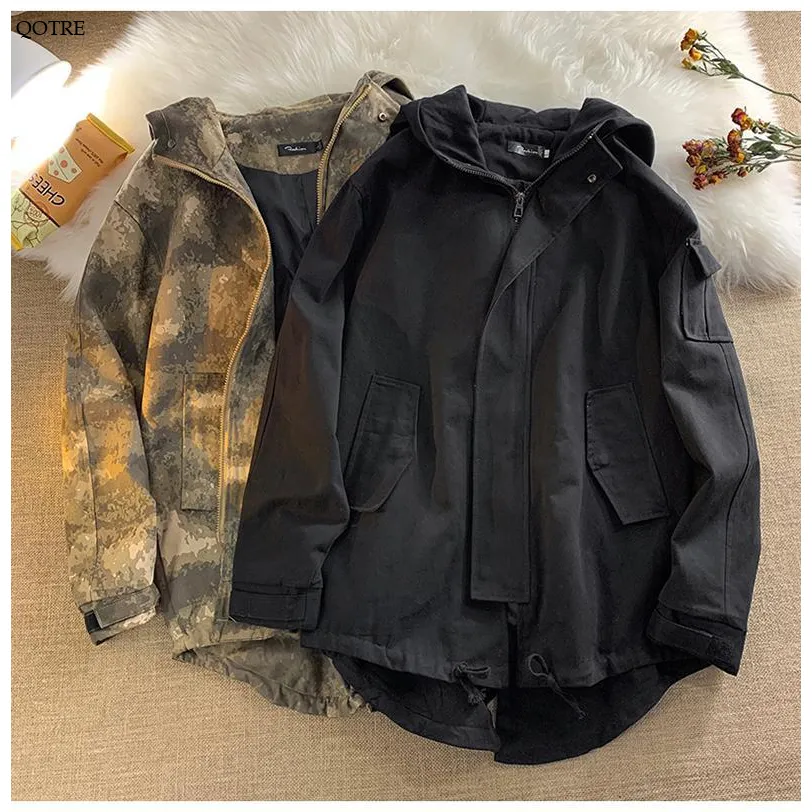 Stain-Resistant Workwear Style Camouflage Field Jacket
