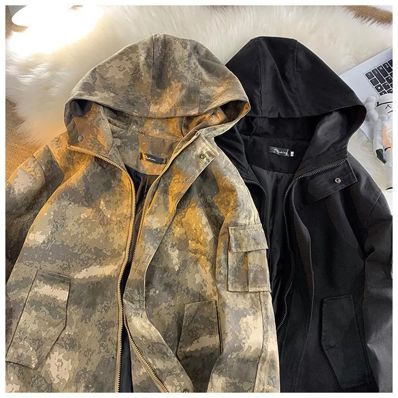 Stain-Resistant Workwear Style Camouflage Field Jacket