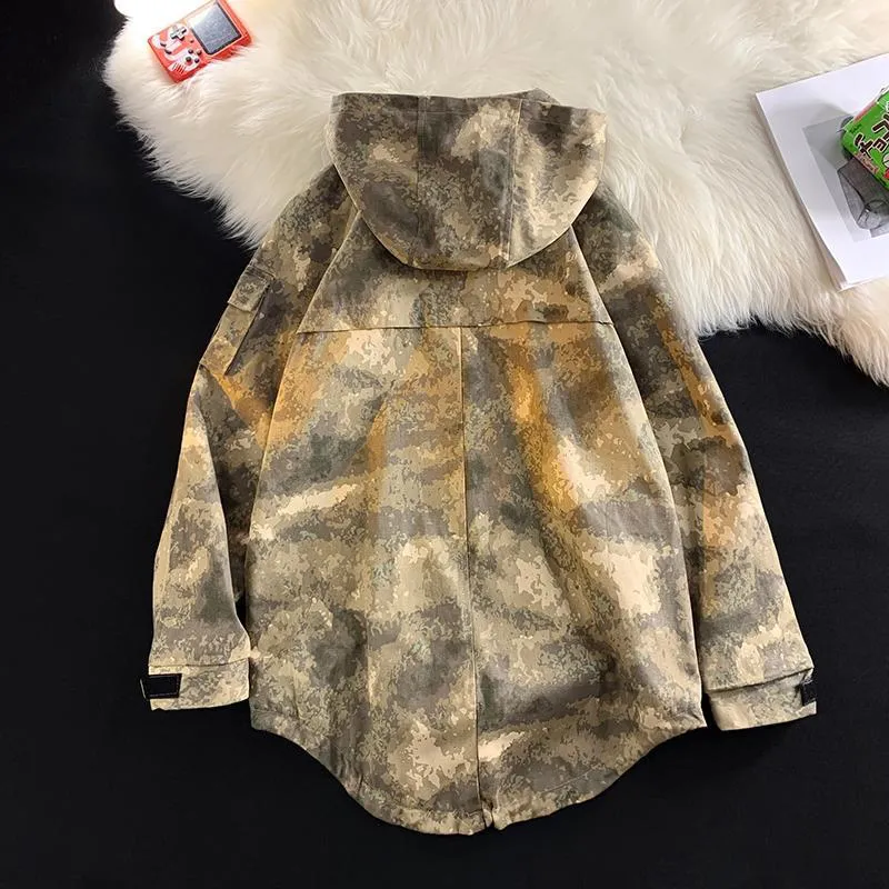Stain-Resistant Workwear Style Camouflage Field Jacket