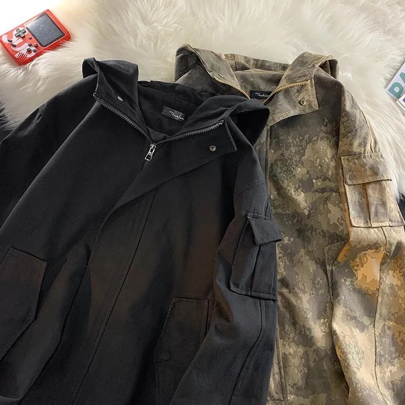 Stain-Resistant Workwear Style Camouflage Field Jacket