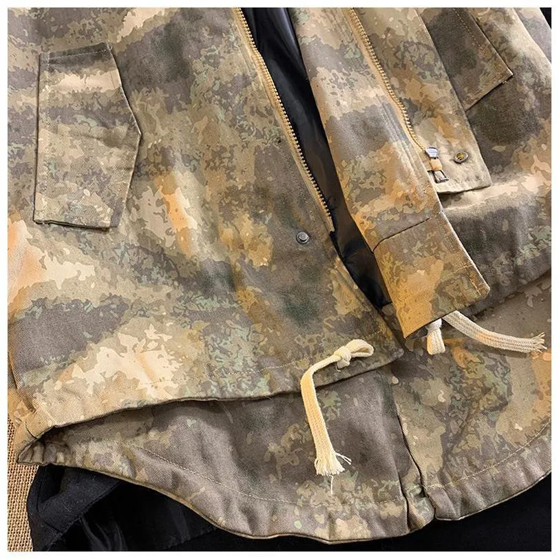 Stain-Resistant Workwear Style Camouflage Field Jacket