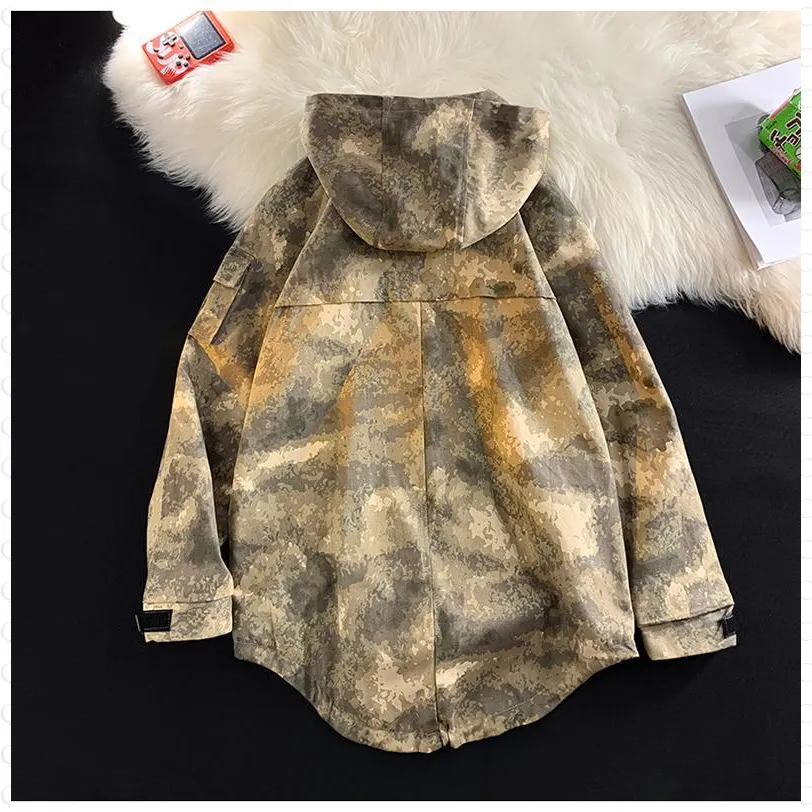 Stain-Resistant Workwear Style Camouflage Field Jacket