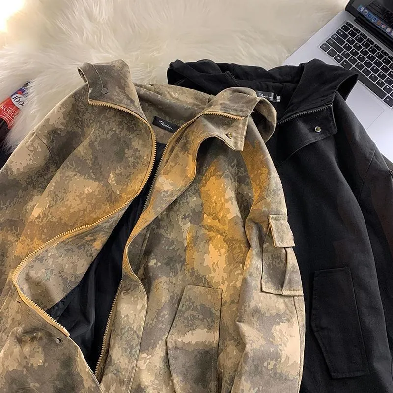 Stain-Resistant Workwear Style Camouflage Field Jacket