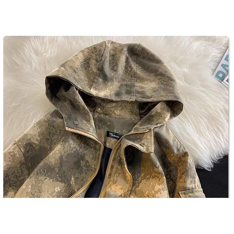 Stain-Resistant Workwear Style Camouflage Field Jacket