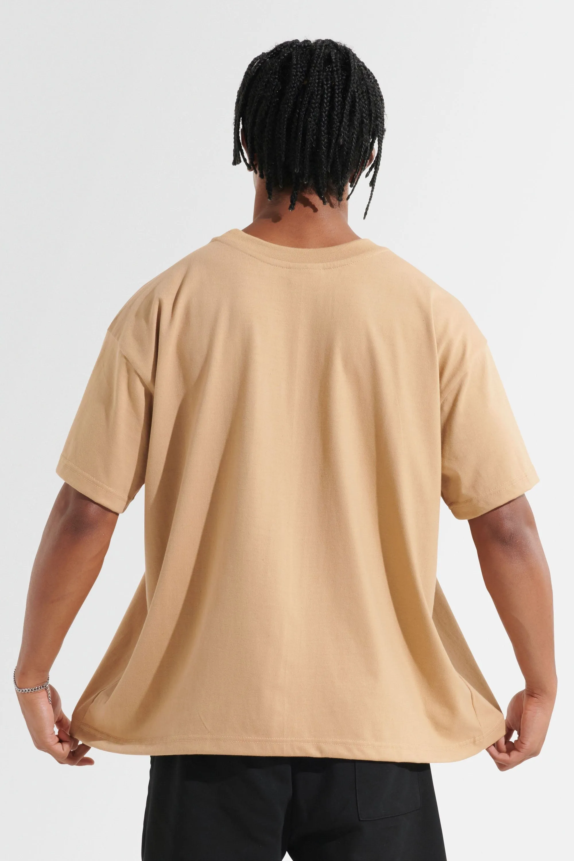 Statement Oversized Tee - Beige