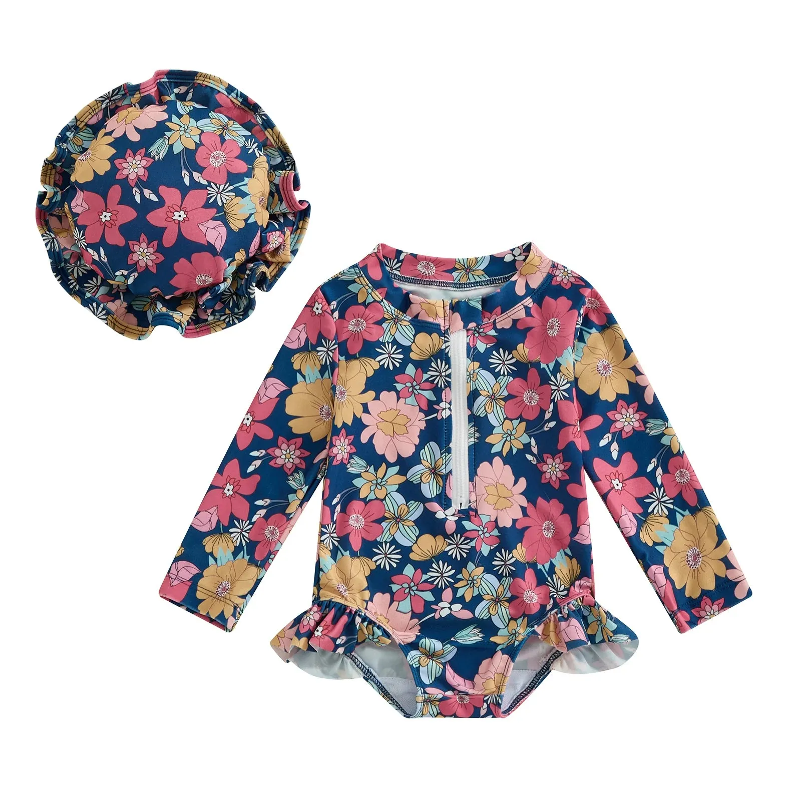 Strawberry & Flowers Girls Swimsuits