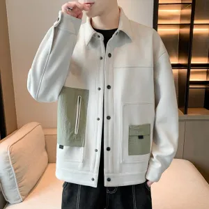 Trendy Suede Camel Velvet Shirt Jacket