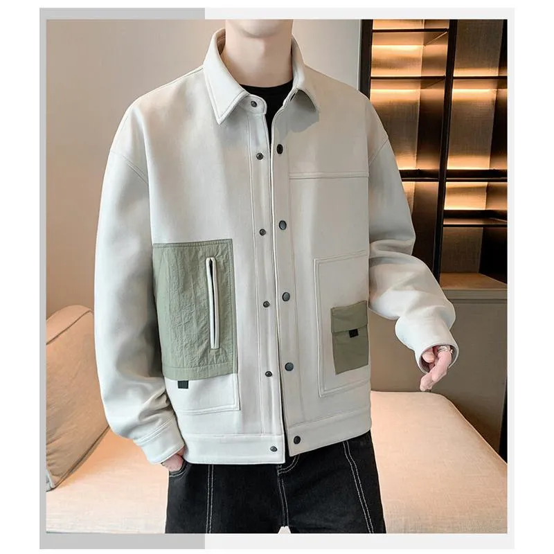 Trendy Suede Camel Velvet Shirt Jacket