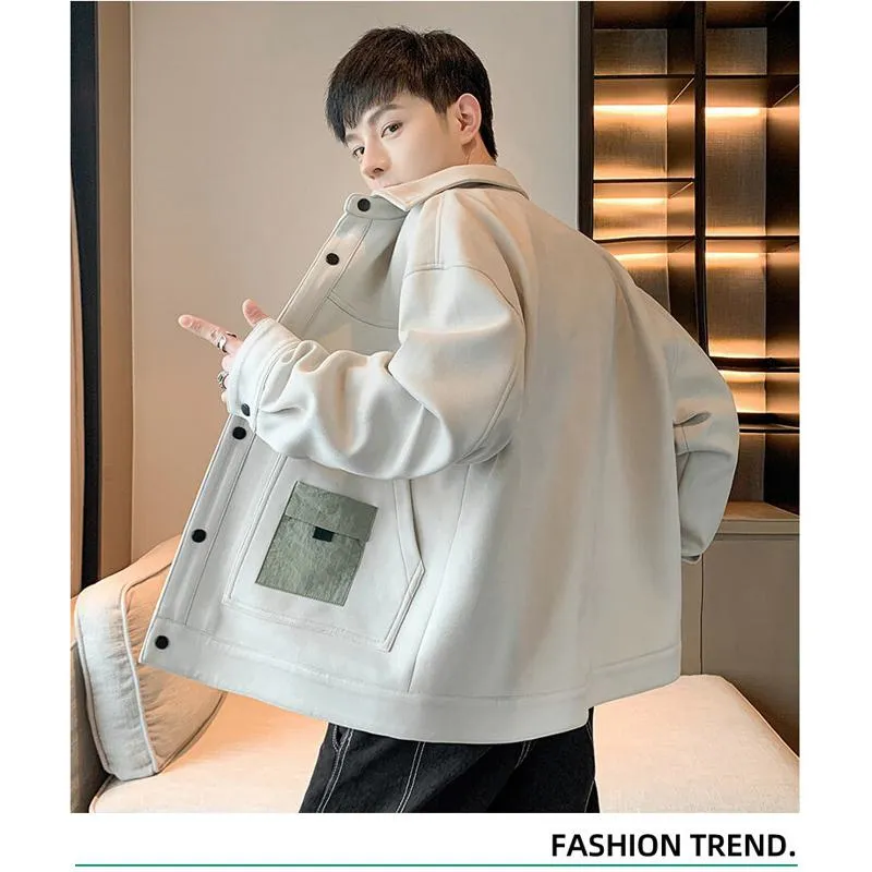 Trendy Suede Camel Velvet Shirt Jacket