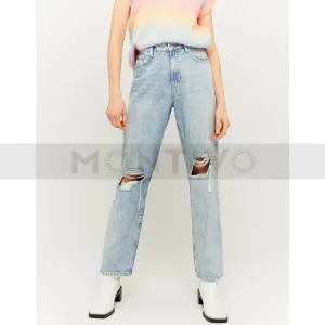 TW Straight Ripped Jeans