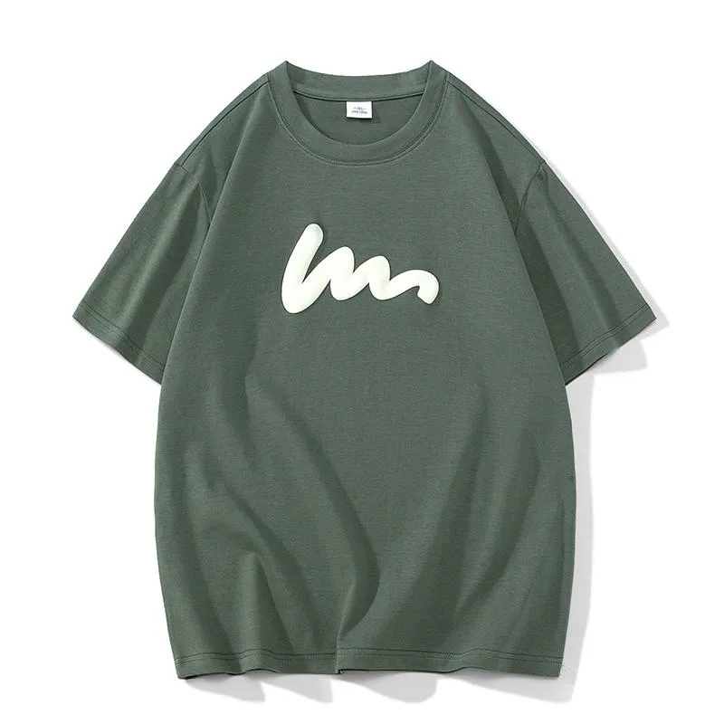 Versatile Round Neck Pure Cotton Print Short Sleeve Tee