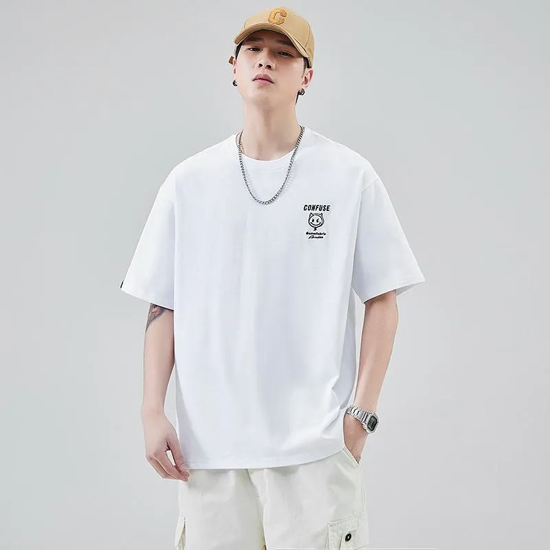 Versatile Round Neck Simplicity Pure Cotton Short Sleeve Tee