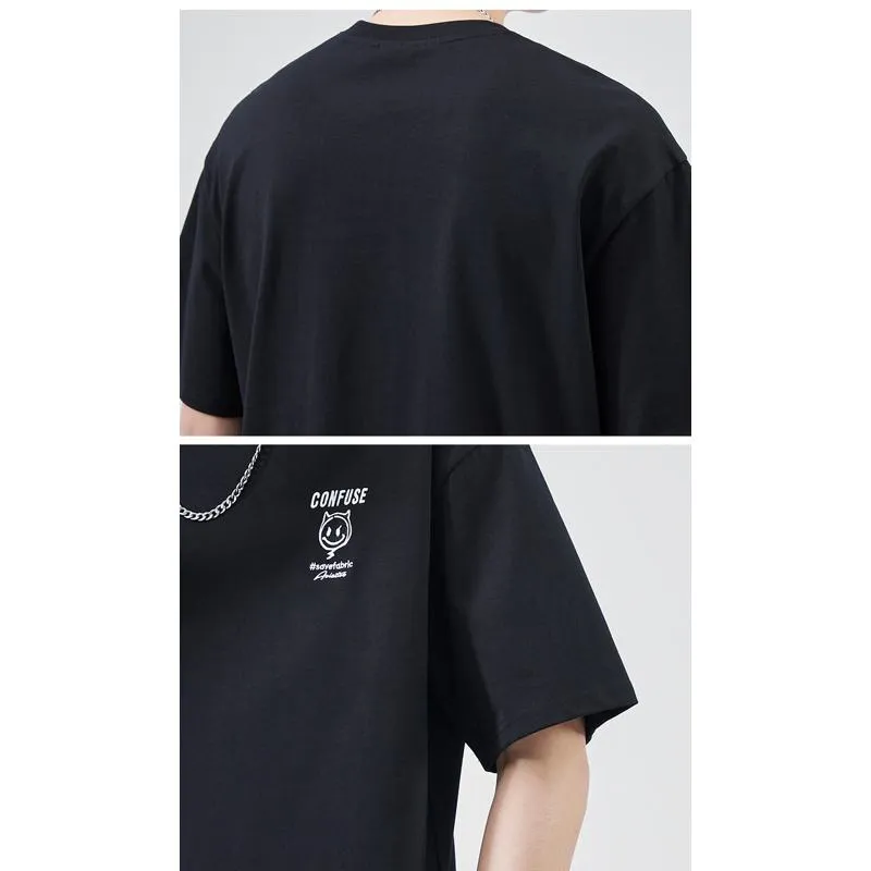 Versatile Round Neck Simplicity Pure Cotton Short Sleeve Tee