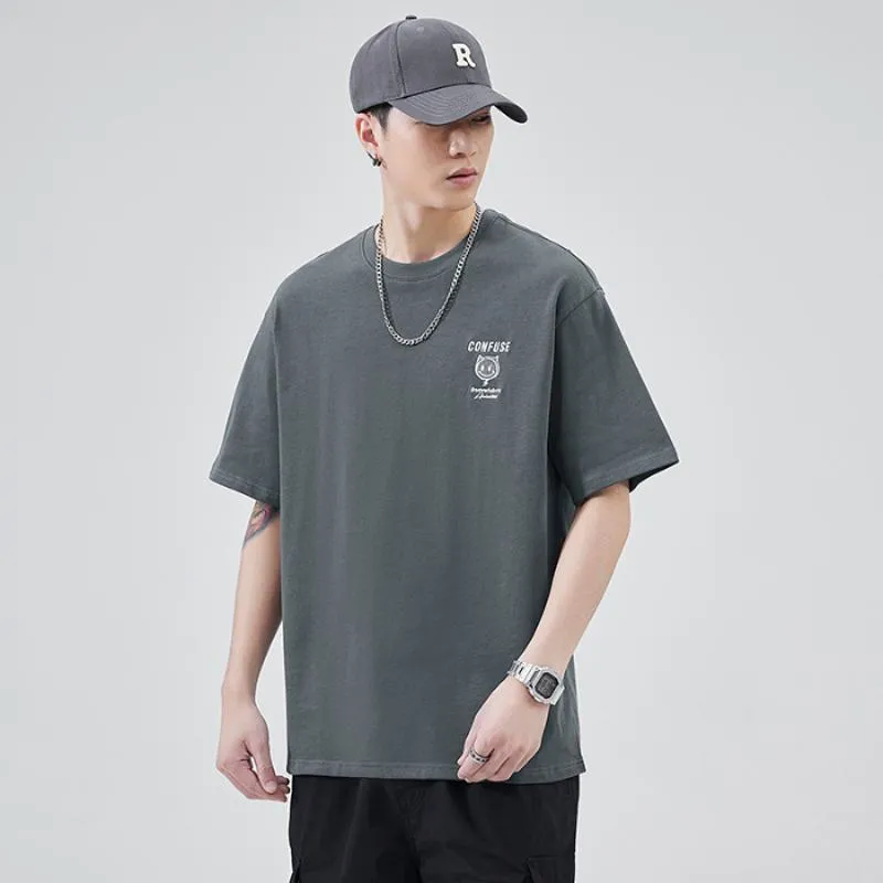 Versatile Round Neck Simplicity Pure Cotton Short Sleeve Tee