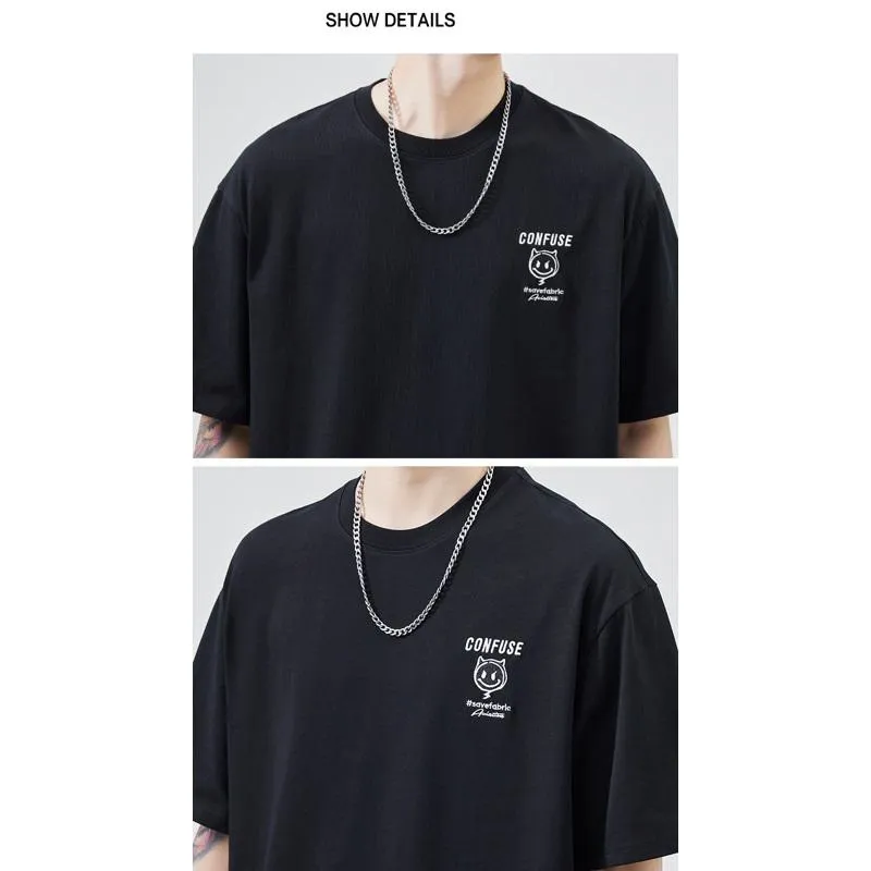 Versatile Round Neck Simplicity Pure Cotton Short Sleeve Tee