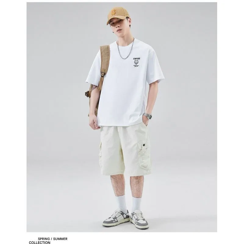 Versatile Round Neck Simplicity Pure Cotton Short Sleeve Tee