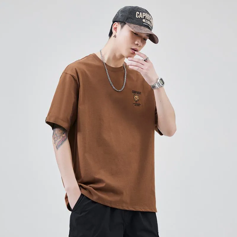 Versatile Round Neck Simplicity Pure Cotton Short Sleeve Tee
