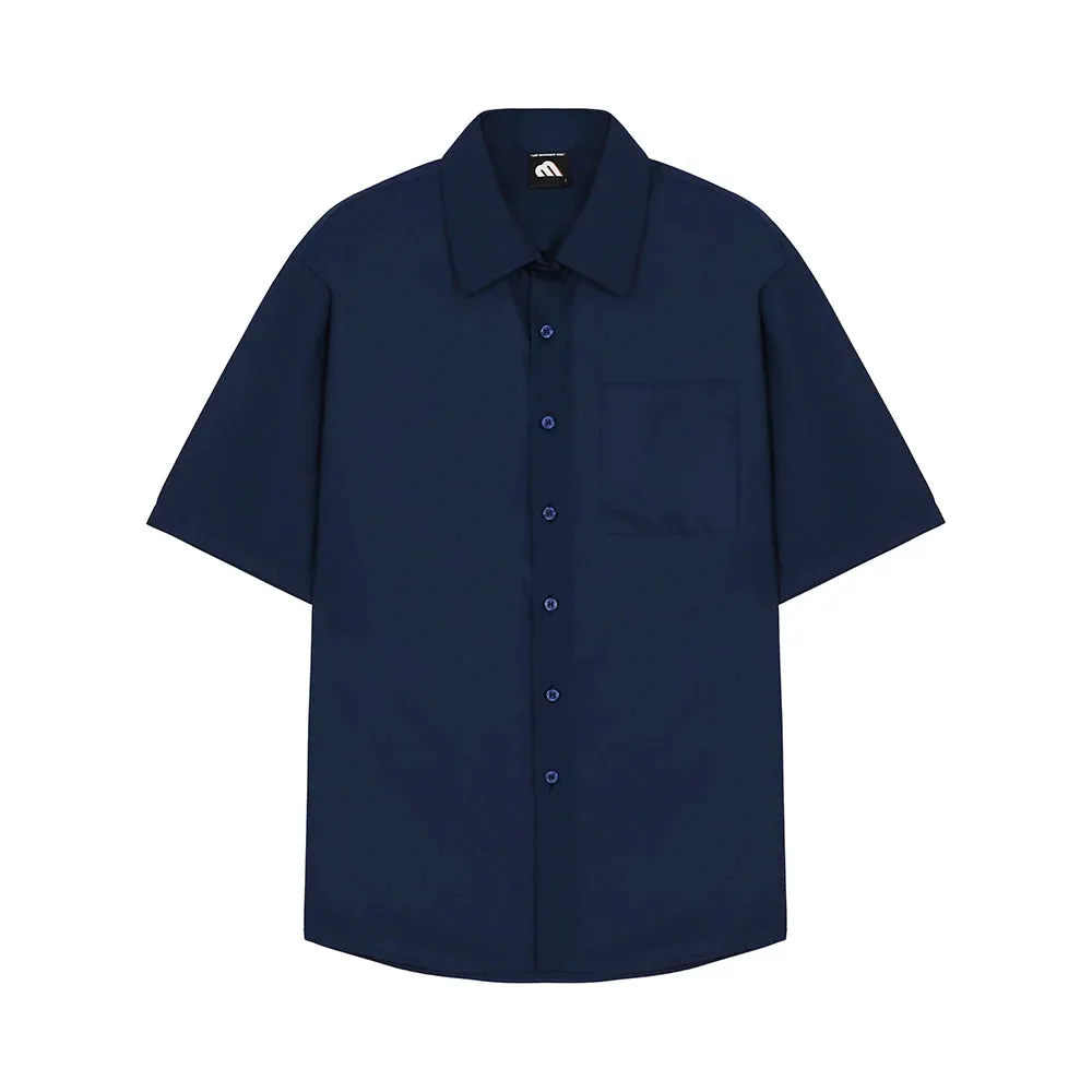 Wiaofellas  - Men Summer New Half Sleeve Solid Shirts Male Casual  Blouses Men White Fashion Pockets Shirts Korean Clothing V62