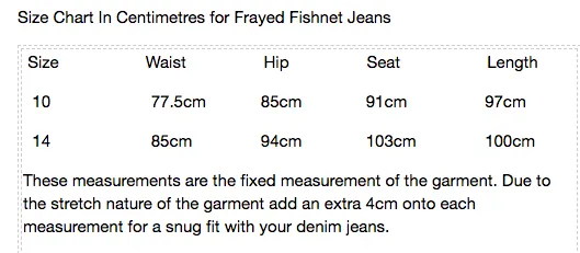 Womens Frayed Fishnet Skinny Jeans
